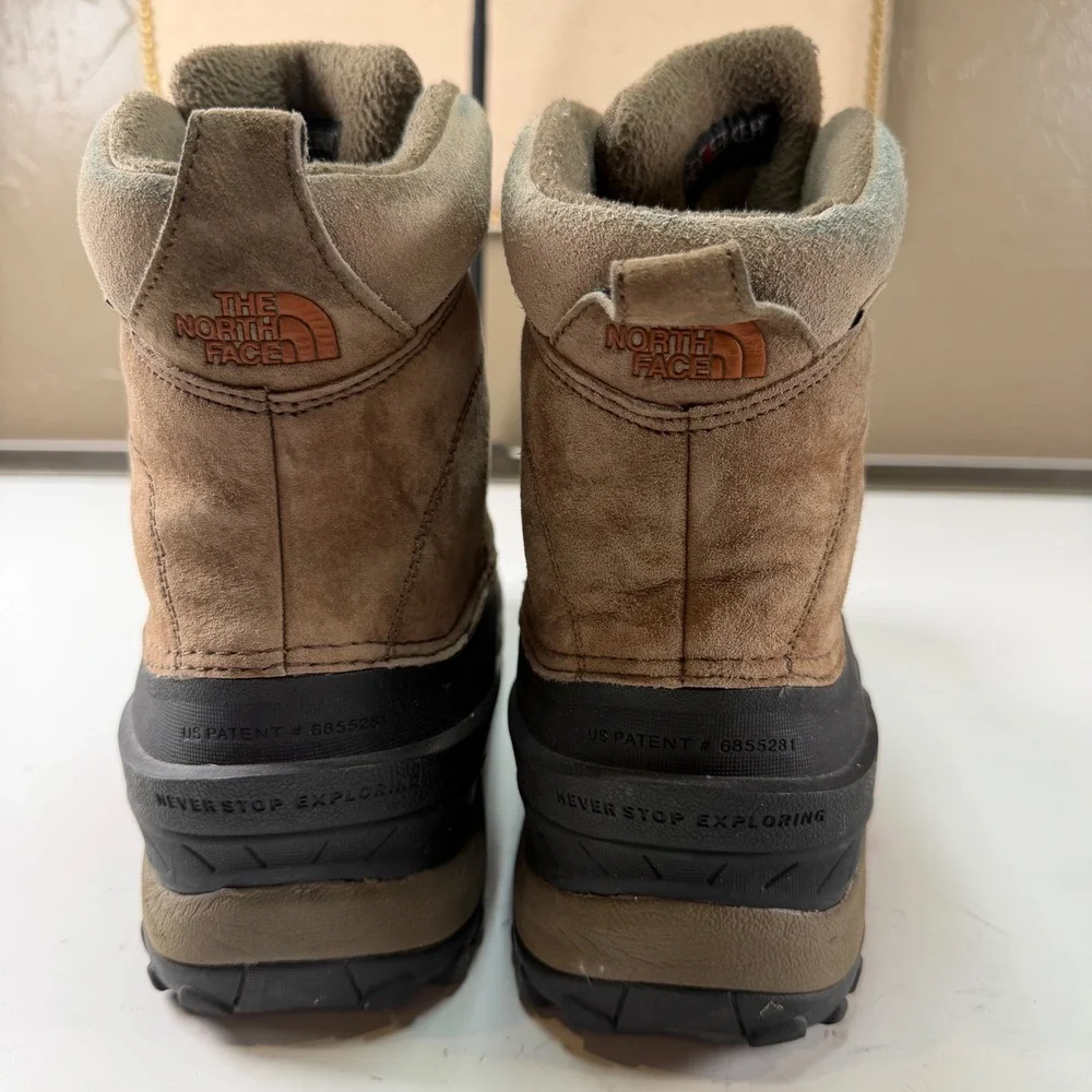 The North Face Heatseeker Waterproof Leather Winter Boots Brown Men's Size 11